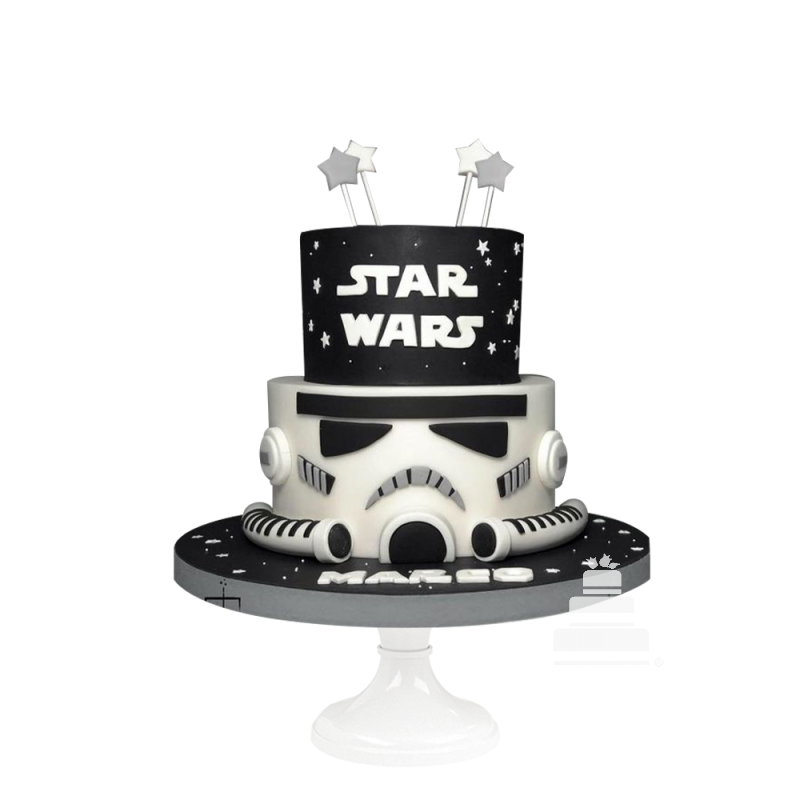 Star Wars Cake, pastel decorado de fondant de Stormtrooper