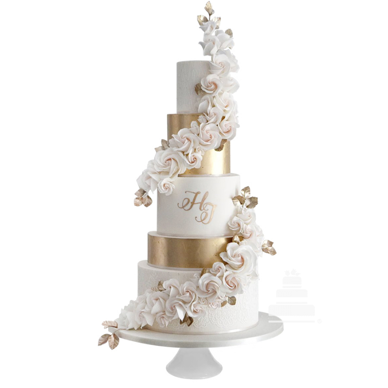 Fantastic Wedding, pastel de boda de 4 pisos circulares con rosas
