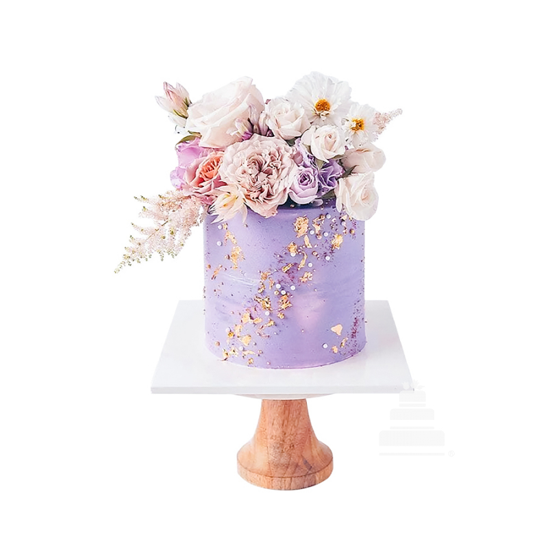  Very Peri Bouquet, Pastel con flores de azúcar y naturales