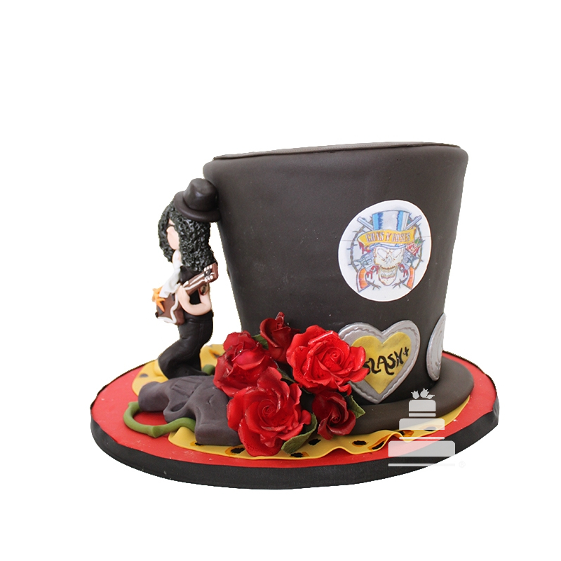 Slash, pastel decorado con el guitarrista de