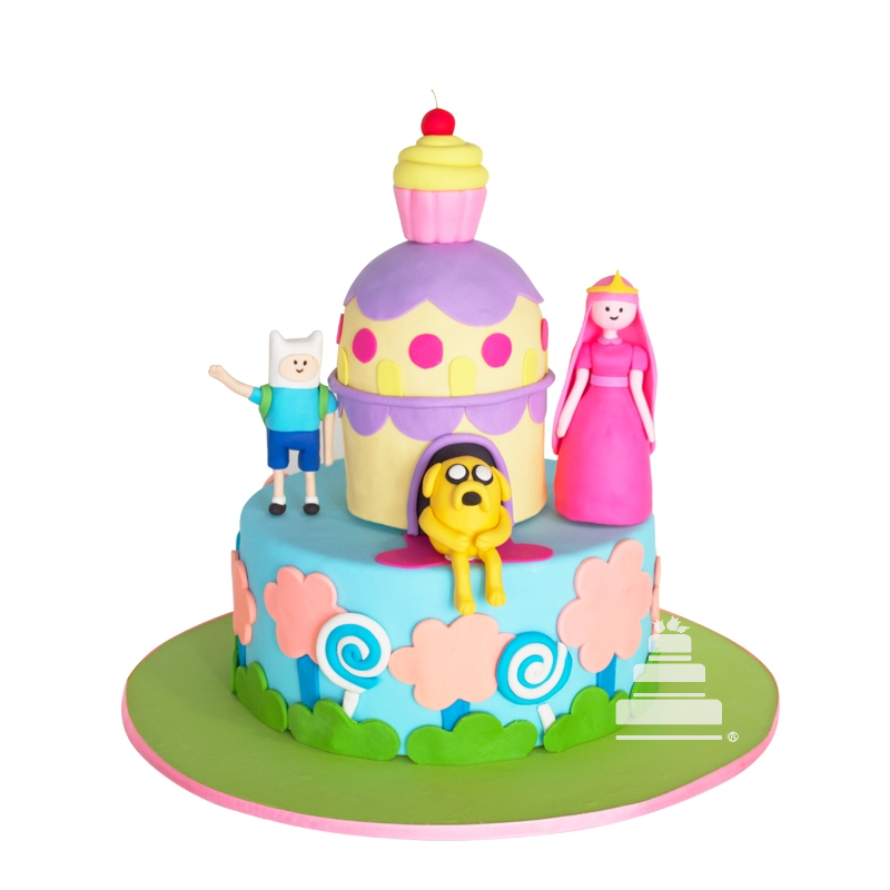 Adventure time, pastel decorado Hora de aventura con Finn y Jake