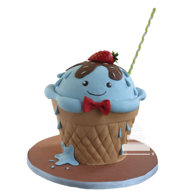 Blueberry Ice Cream - Pastel con forma de helado gigante de blueberry -