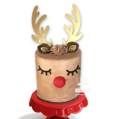 Rudolph Red Nose, pastel decorado de reno nariz roja