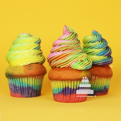 Rainbow Cupcakes, docena de cupcakes arcoíris