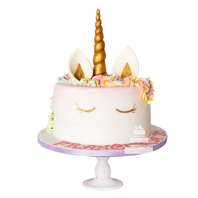 My unicorn cake - Pastel de unicornio con decoración en color dorado -