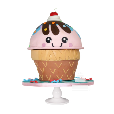 Cone Cake - Pastel con forma de cono de helado kawaii -