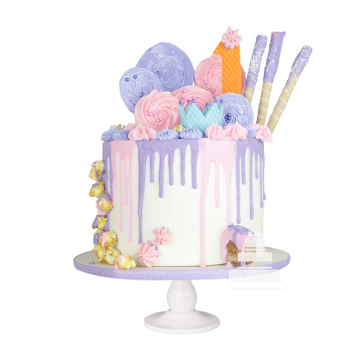 Sweet Drip Cake - Pastel con Drip de colores y macarrones -