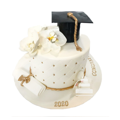 Elegant floral, pastel con decoración para graduación