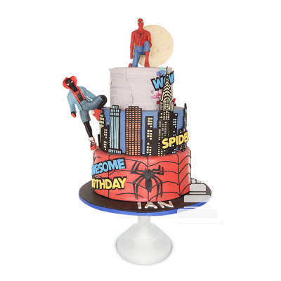 Spider-Man in the City, pastel decorado en fondant