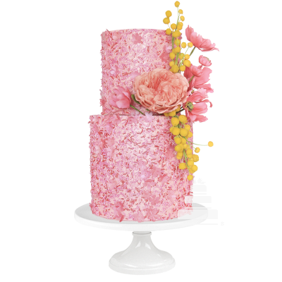 Pink Flowers  Pastel decorado con flores rosas -