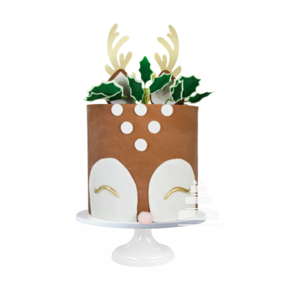 Christmas reindeer, pastel decorado de reno navideño