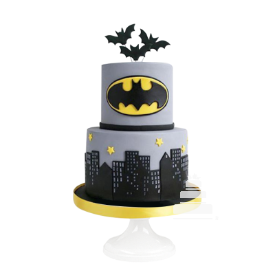 Batman City, pastel con logo y ciudad Gótica