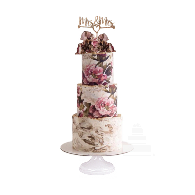 Belle fleur, pastel con estampado floral antiguo para boda