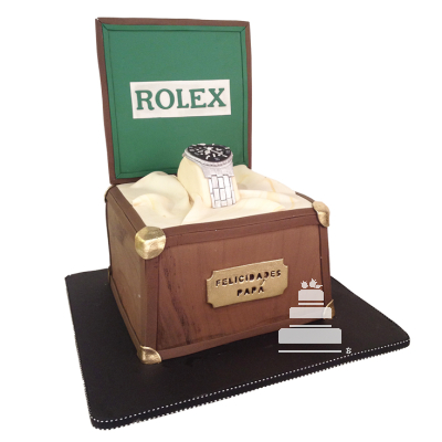 Rolex Box, pastel con forma de reloj Rolex