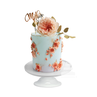 Bloom Mom - Pastel con decorado floral y cake topper -