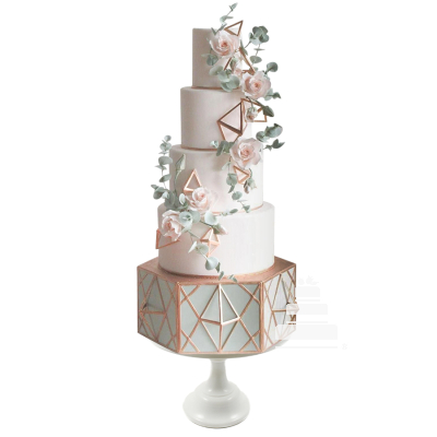 Love Pyramid, pastel de 5 pisos para boda moderna