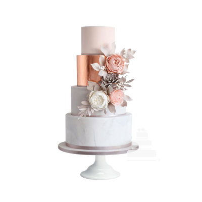 Rose Gold Peonies, pastel para boda floral con peonias