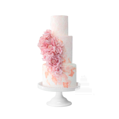 Lace Flower, pastel para boda decorado con encaje de flores