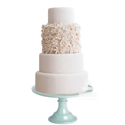 Flower pearl cake, Pastel con flores y perlas para boda