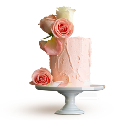 Salmon roses & buttercream, pastel aesthetic decorado con rosas naturales