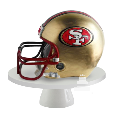 San Francisco cake, Pastel decorado de casco dorado de los 49ers