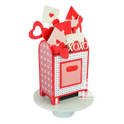 Mailbox love letters, Pastel de buzón con cartas de amor muy detallado