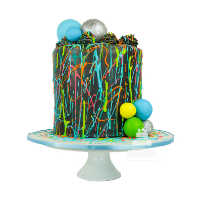 colorful disco mirror ball cake - pastel colorido de bola de disco