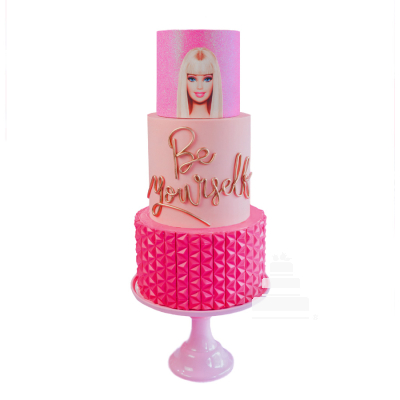 Be Yourself Barbie Pink Cake, Pastel de Barbie rosa se tu misma