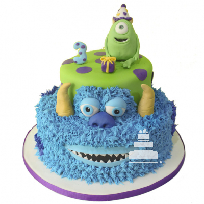Monster Inc. Party, pastel decorado con Mike y Sully