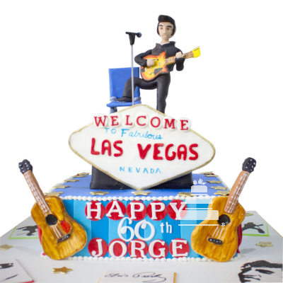 Welcome to Las Vegas, pastel decorado con Elvis