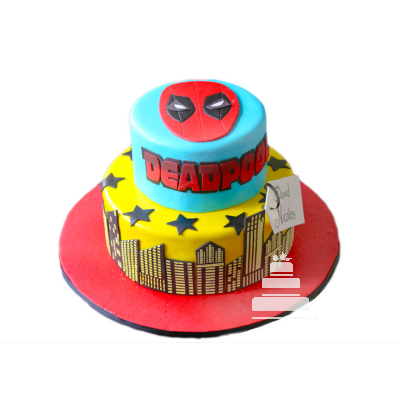 Deadpool City, pastel decorado de fondant
