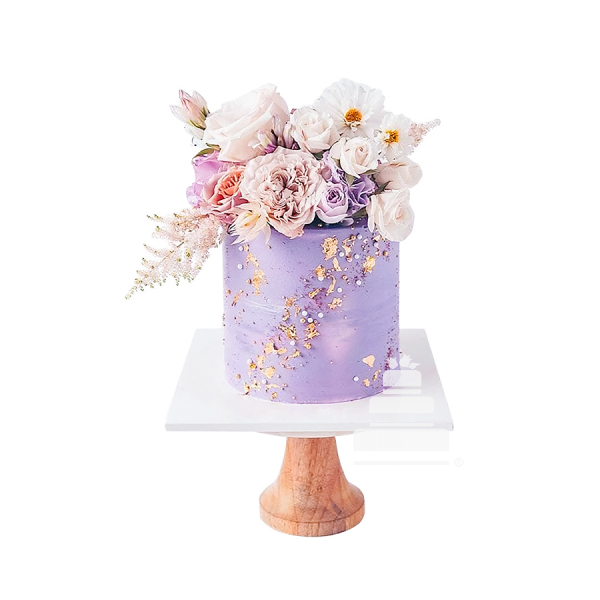 Very Peri Bouquet, Pastel con flores de azúcar y naturales