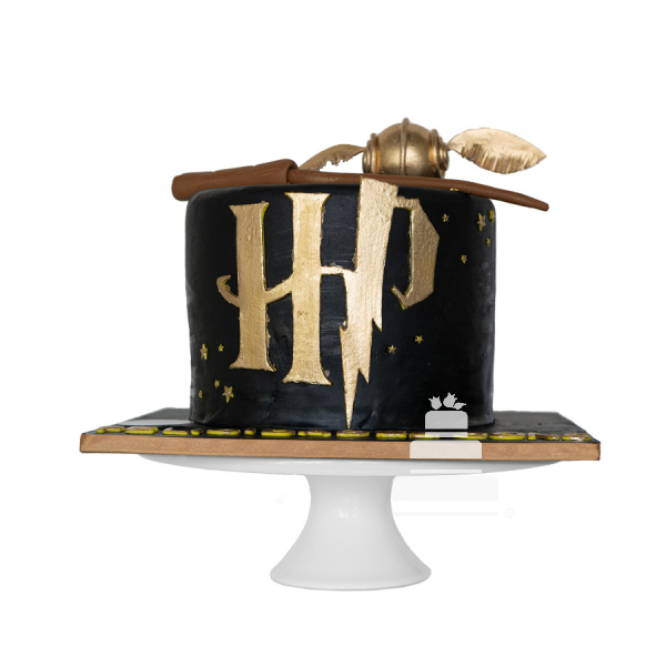 Pastel para cumpleaños decorado en fondant de Harry potter golden cake