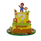 Super Mario Bros , pastel decorado con personajes en 2 pisos