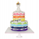 Unicorn Colors Cake, Pastel con figura de unicornio en 3D y colores arcoíris