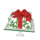 Christmas gift, pastel decorado como caja con moño rojo