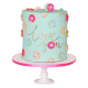 Love you cake, pastel con decoración de donitas para cumpleaños