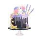 Unicorn Drip Cake, Pastel con drip de colores y una figura de unicornio de fondant 3D