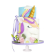 Cute Unicorn, pastel de cumpleaños con decoración de unicornio con relieve