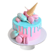 Ice cream & Sweets delight, pastel de cumpleaños con helado y macarrones