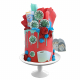 COVID CAKE, pastel para cumpleaños con decoración de covid comestible