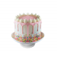 Pink Drops, pastel con decoración de fondant y chispitas para cumpleaños