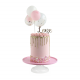 Love Balloon, Pastel rosa de fondant decorado con globos