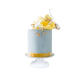Elegant Blue, pastel con flores de fondant para cumpleaños