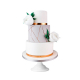 White peonias, pastel de boda de 3 pisos con peonias blancas