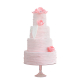 Pink ruffled cake - Pastel con velos de azúcar