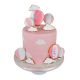 Pink cake dream balloon, Pastel rosa con globos aerostáticos infantil