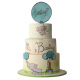 Elephant dreams, pastel decorado con elefantitos y globos para bebé