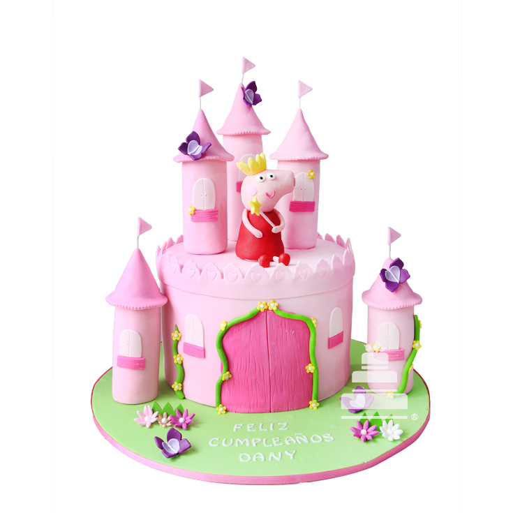 Peppa Pig Castle, pastel decorado