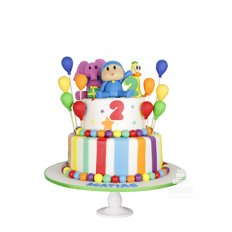 Pocoyo Colors Cake, pastel decorado para cumple infantil